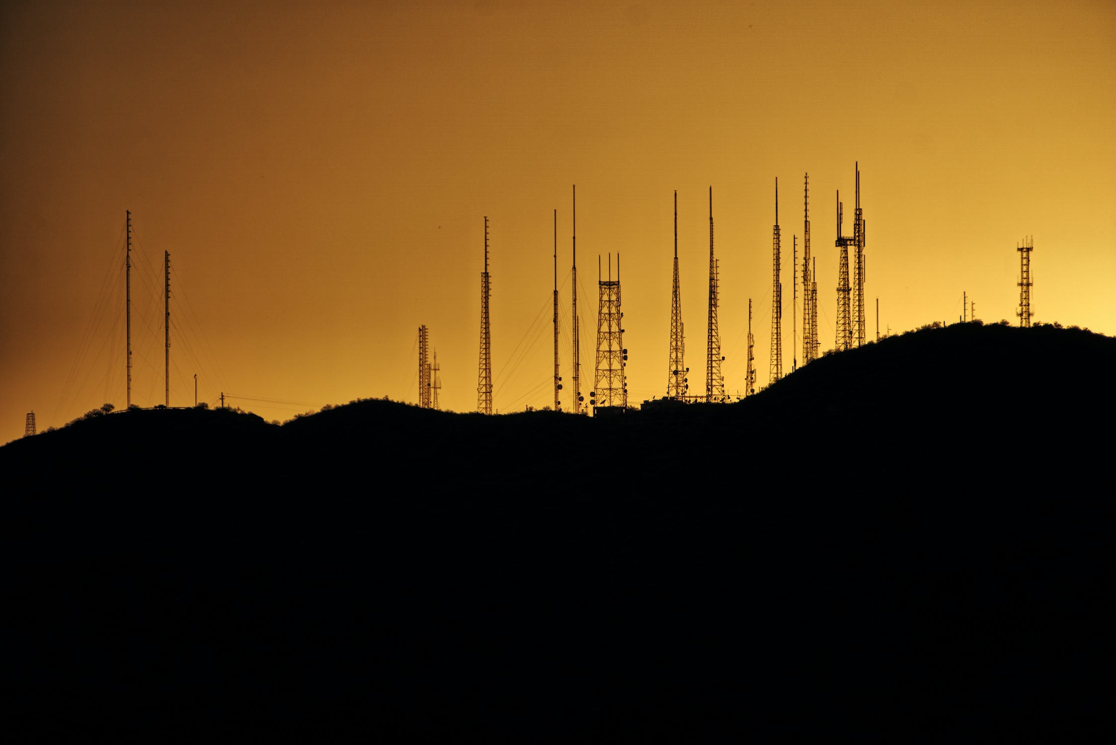 Telecom towers on hill